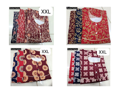 Megya 2Xl Ruchee Fashion Cotton Night Gowns Exporter Gujarat