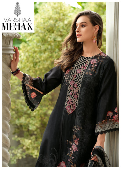 Mehak Varsha Fashions Viscose Muslin Pant Style Suits Manufacturer Ahmedabad
