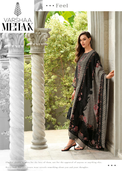 Mehak Varsha Fashions Viscose Muslin Pant Style Suits Manufacturer Ahmedabad