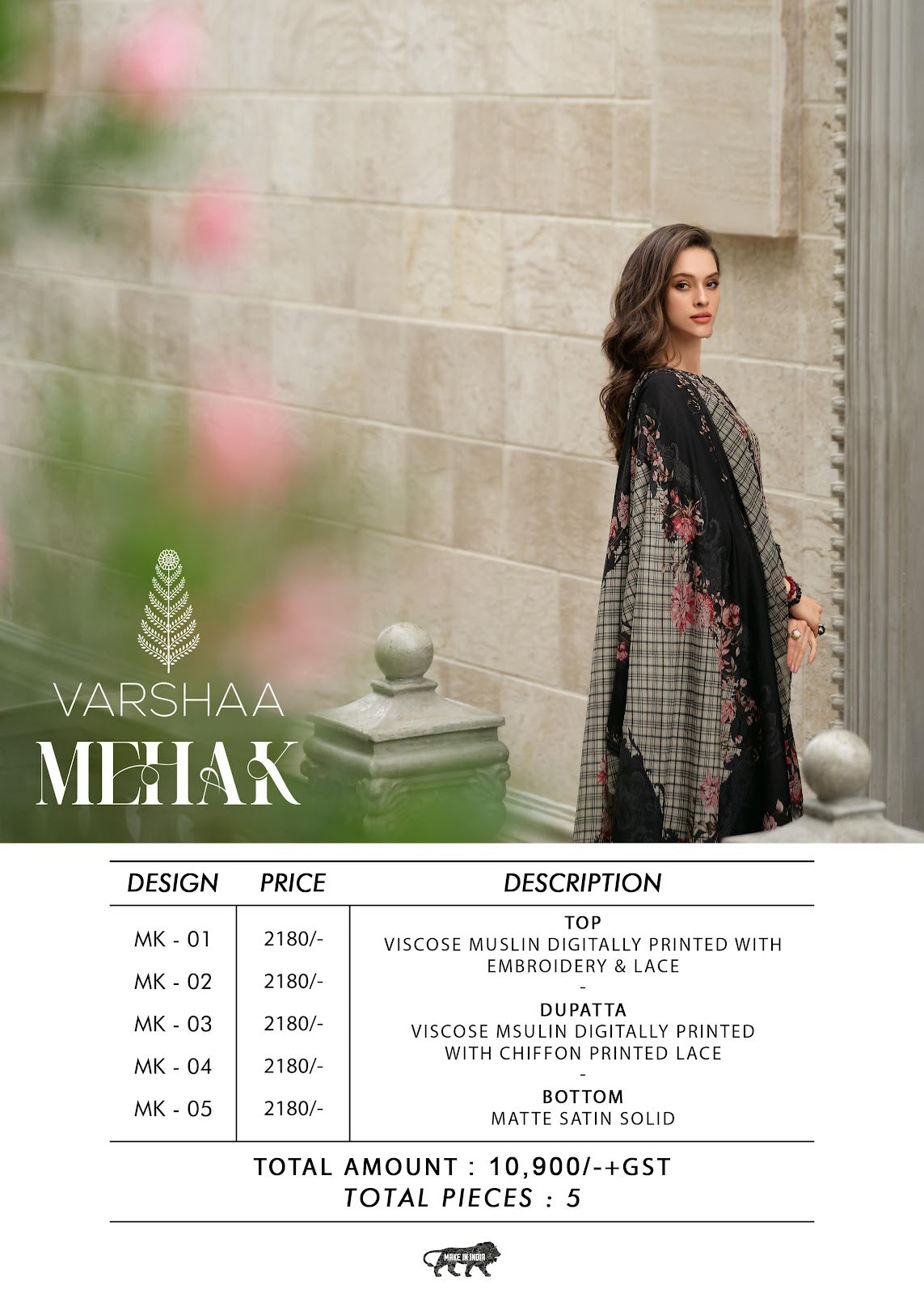 Mehak Varsha Fashions Viscose Muslin Pant Style Suits Manufacturer Ahmedabad