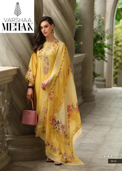 Mehak Varsha Fashions Viscose Muslin Pant Style Suits Manufacturer Ahmedabad
