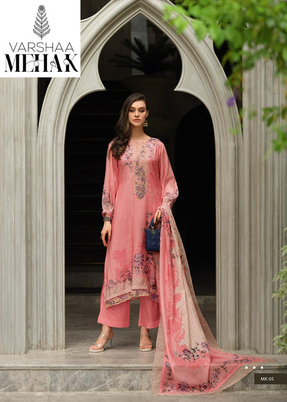Mehak Varsha Fashions Viscose Muslin Pant Style Suits Manufacturer Ahmedabad