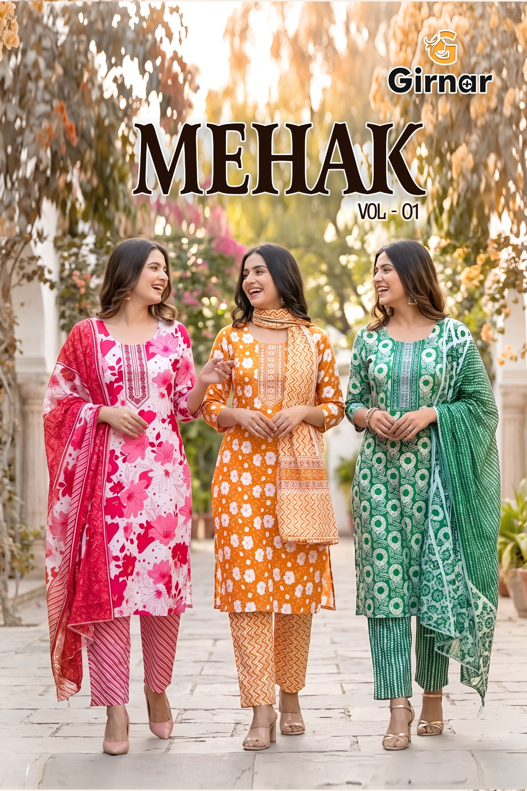 Mehak Vol 1 Girnar Readymade Cotton Pant Suits Exporter Gujarat