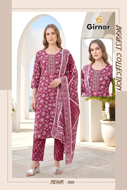 Mehak Vol 1 Girnar Readymade Cotton Pant Suits Exporter Gujarat