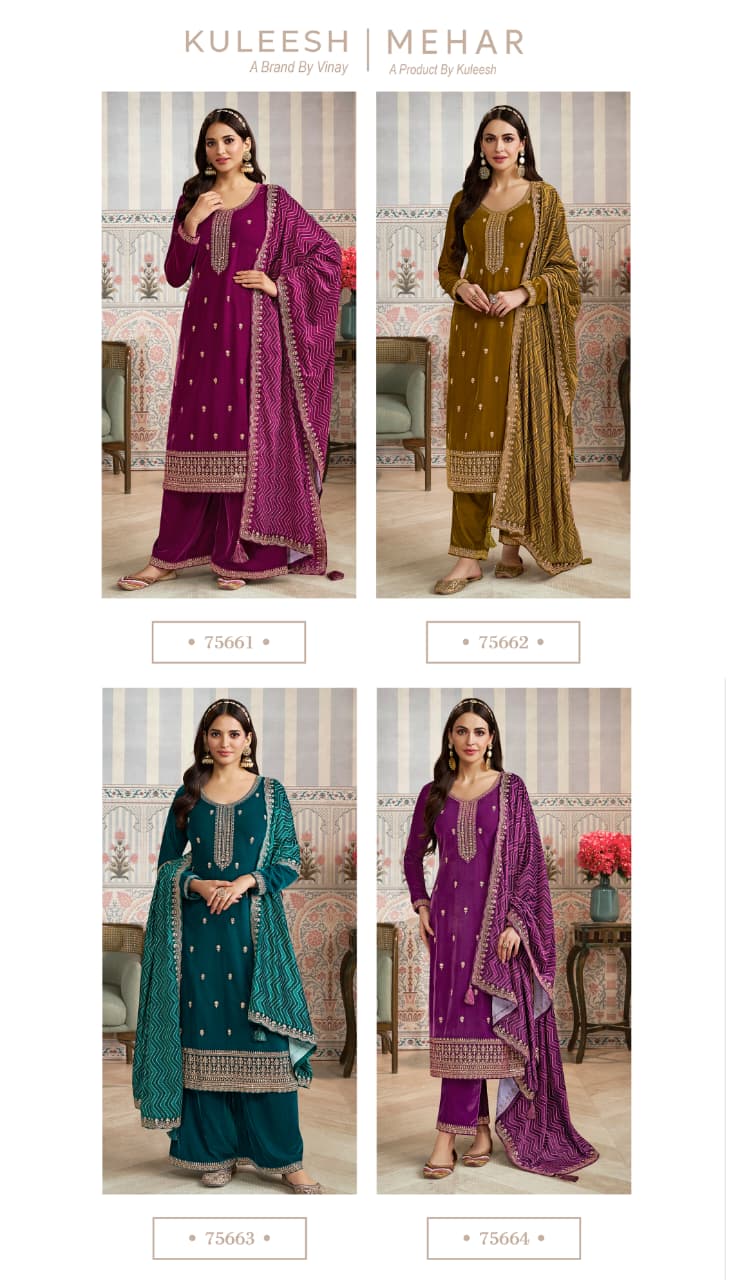 Mehar Kuleesh Vinay Fashion Llp Velvet Suits Supplier Gujarat
