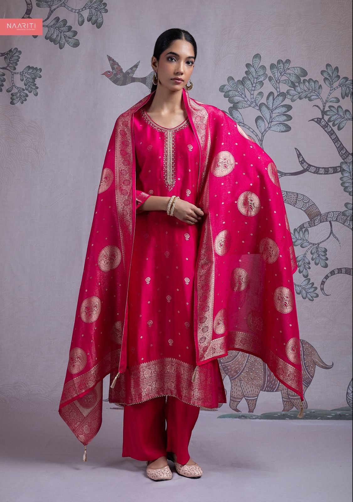 Mehar Naariti Silk Plazzo Style Suits Exporter Gujarat