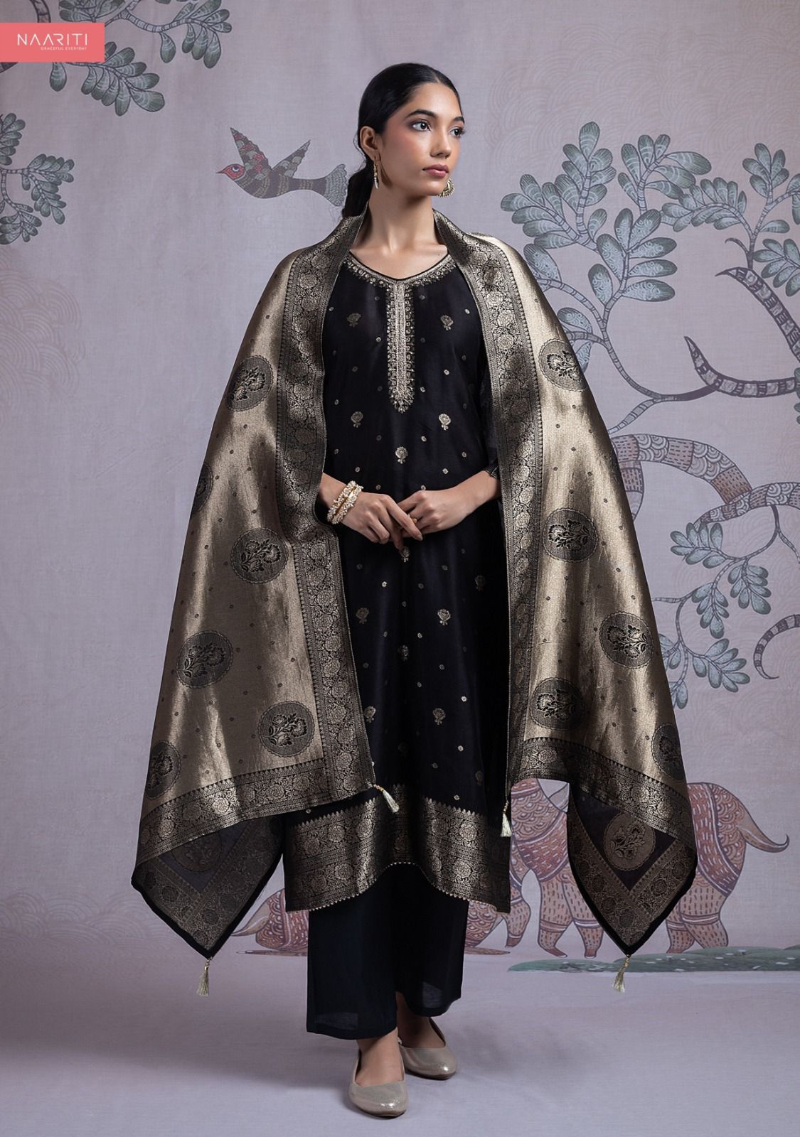 Mehar Naariti Silk Plazzo Style Suits Exporter Gujarat