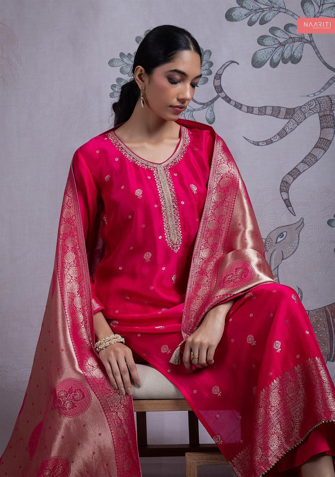 Mehar Naariti Silk Plazzo Style Suits Exporter Gujarat