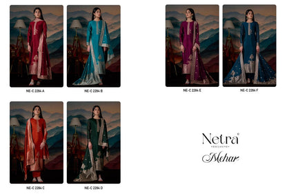 Mehar Netra Woven Silk Pant Style Suits Wholesaler Ahmedabad