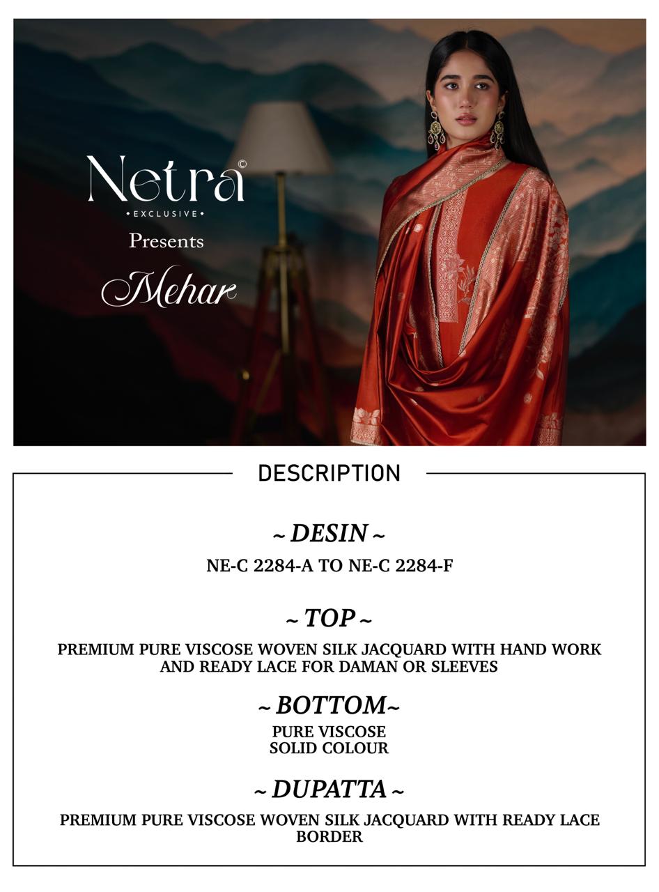 Mehar Netra Woven Silk Pant Style Suits Wholesaler Ahmedabad