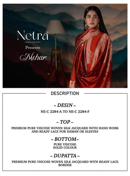 Mehar Netra Woven Silk Pant Style Suits Wholesaler Ahmedabad