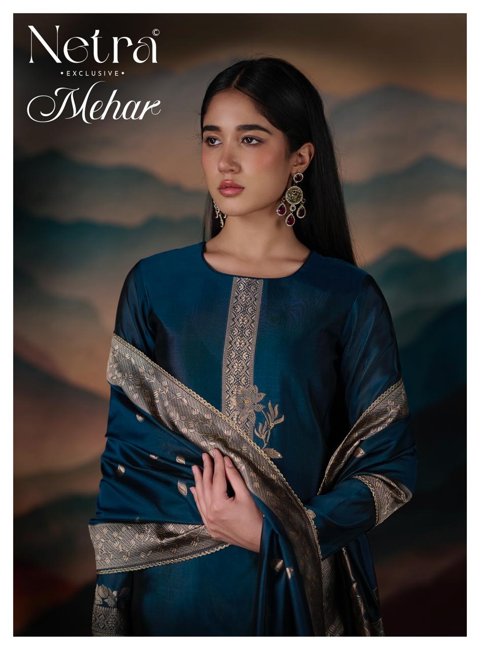 Mehar Netra Woven Silk Pant Style Suits Wholesaler Ahmedabad