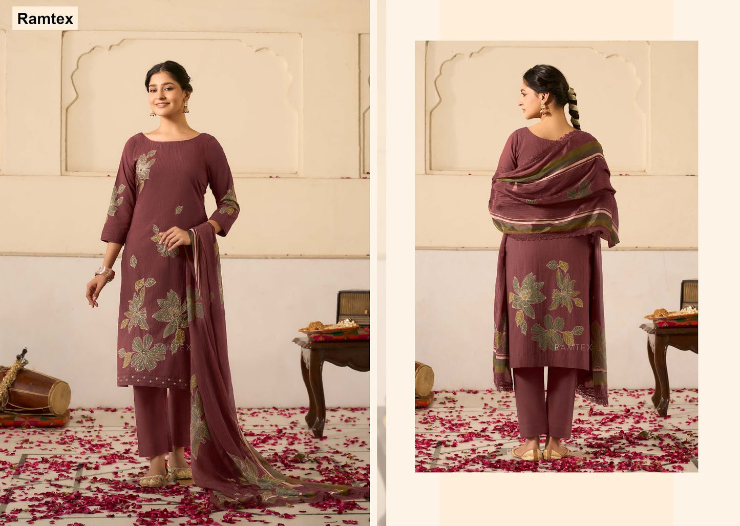 Mehar Ramtex Cotton Pant Style Suits Supplier India