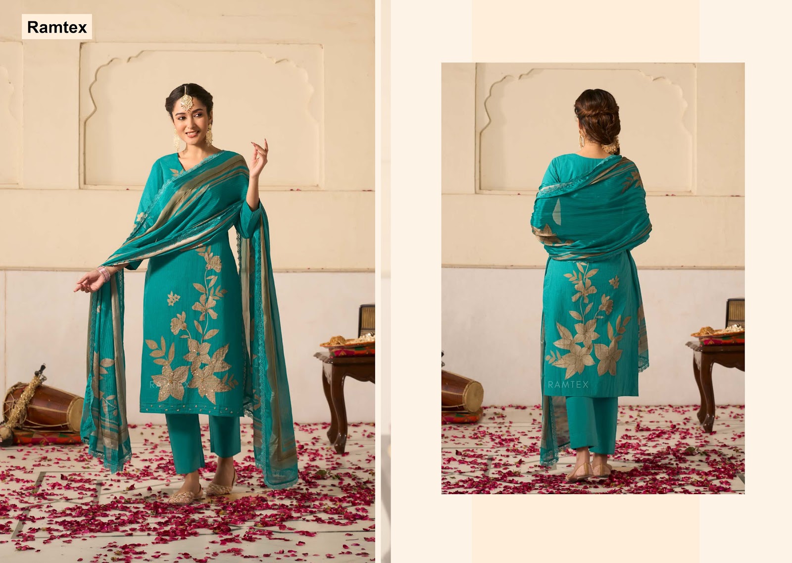 Mehar Ramtex Cotton Pant Style Suits Supplier India