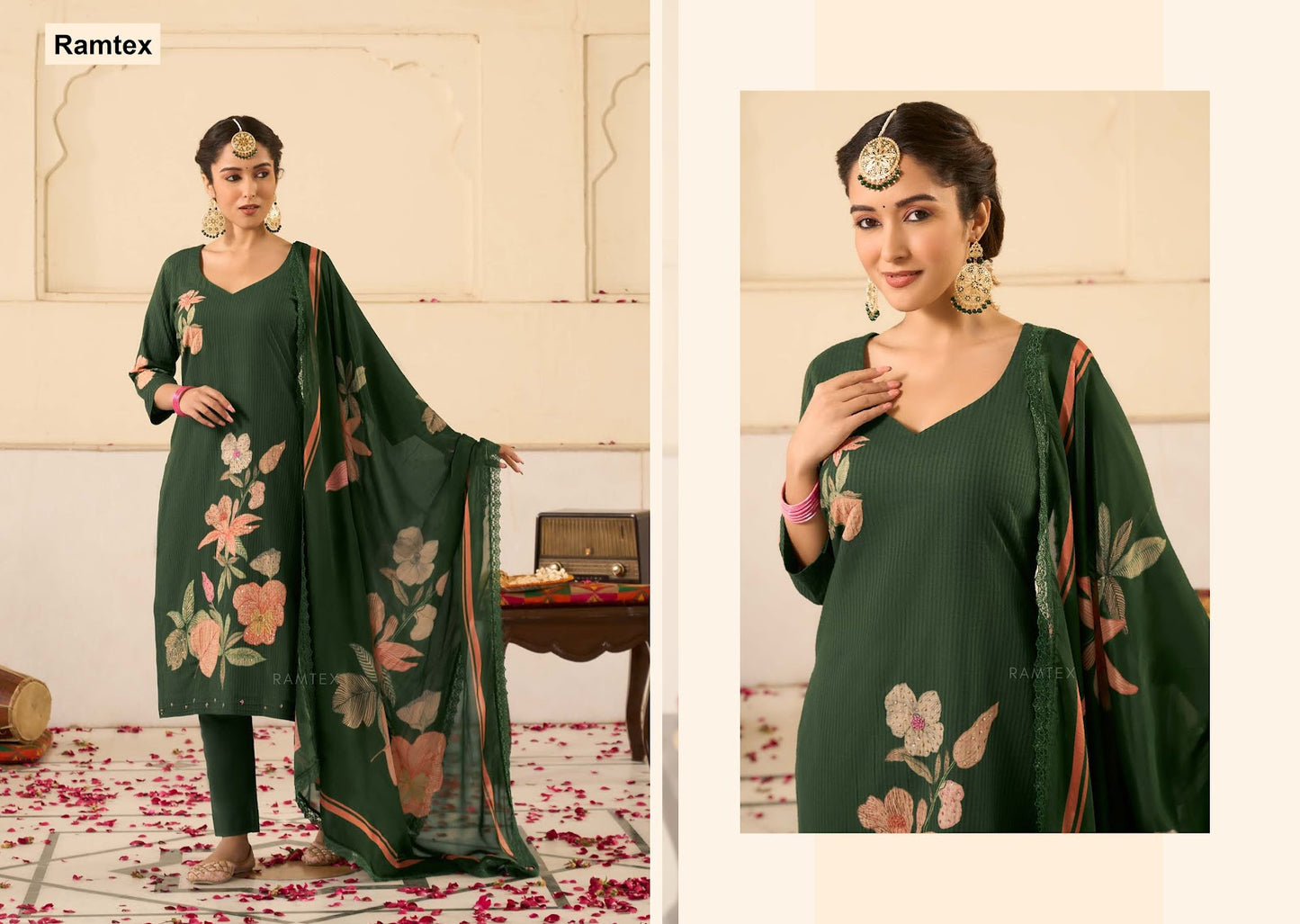 Mehar Ramtex Cotton Pant Style Suits Supplier India