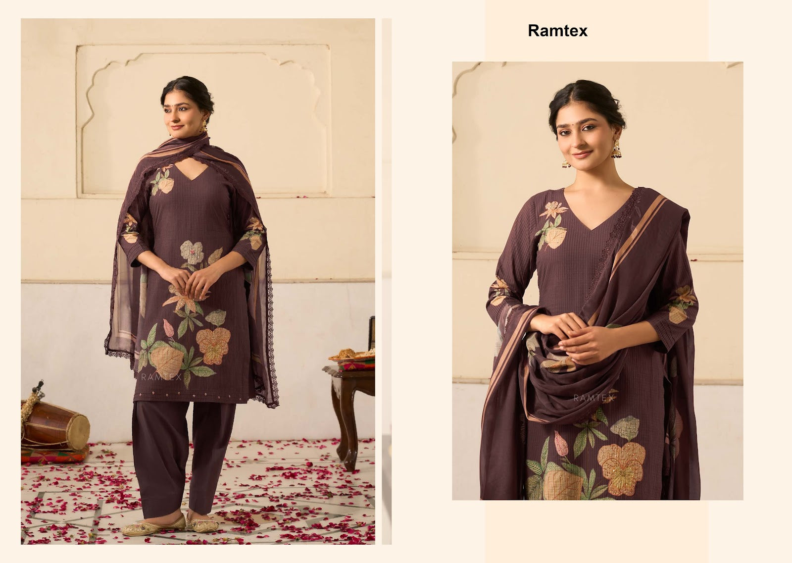 Mehar Ramtex Cotton Pant Style Suits Supplier India