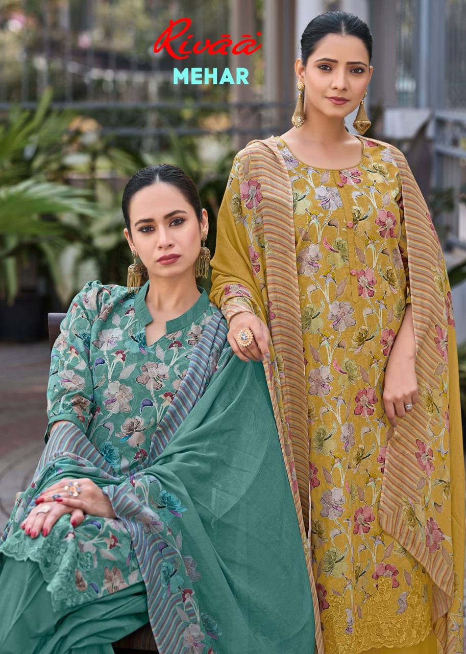 Mehar Rivaa Lawn Pakistani Salwar Suits Supplier India