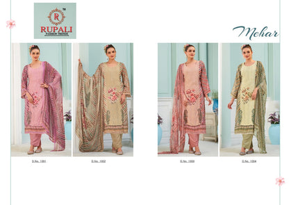 Mehar Rupali Natural Crape Pant Style Suits Exporter Ahmedabad