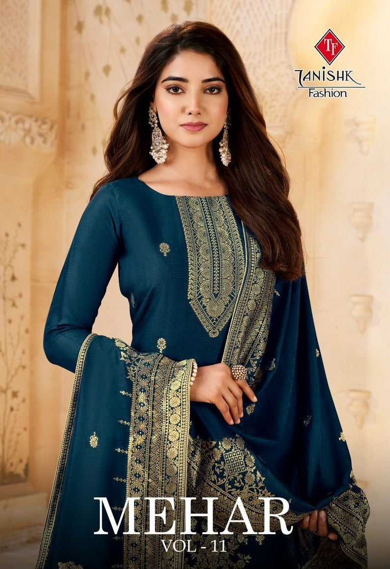 Mehar Vol 11 Tanishk Fashion Pure Muslin Pant Style Suits Wholesaler