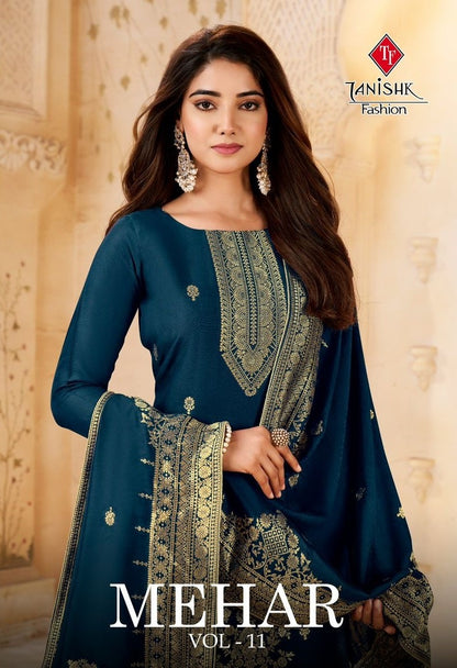 Mehar Vol 11 Tanishk Fashion Pure Muslin Pant Style Suits Wholesaler