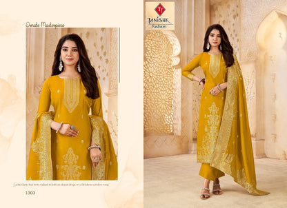 Mehar Vol 11 Tanishk Fashion Pure Muslin Pant Style Suits Wholesaler