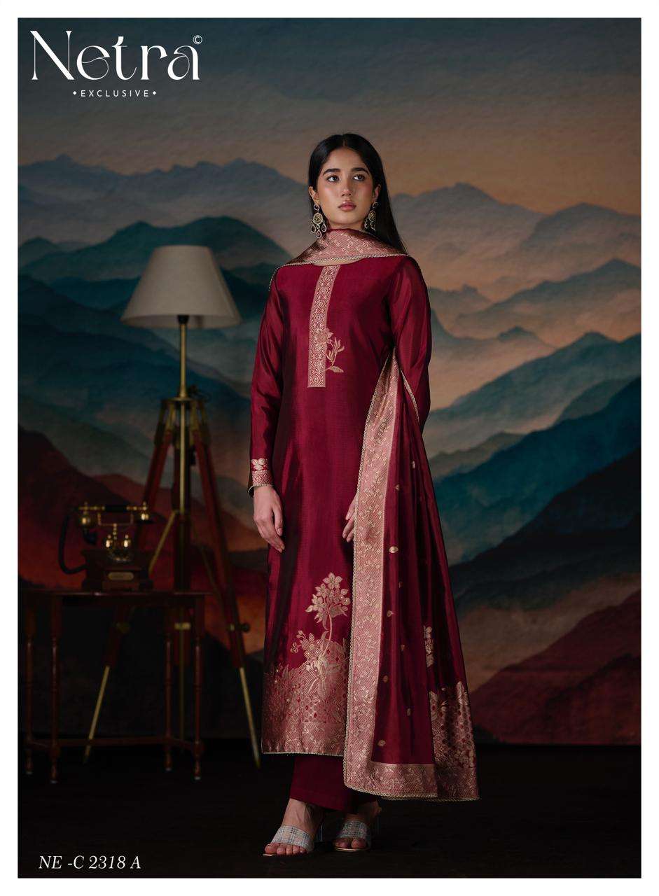 Mehar Vol 2 Netra Woven Silk Pant Style Suits Wholesale Price