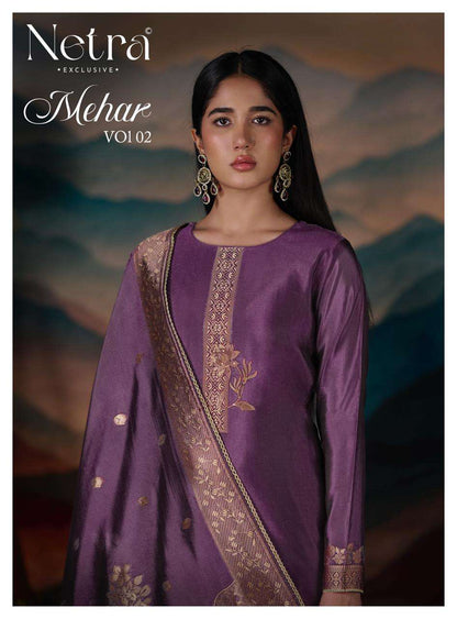 Mehar Vol 2 Netra Woven Silk Pant Style Suits Wholesale Price