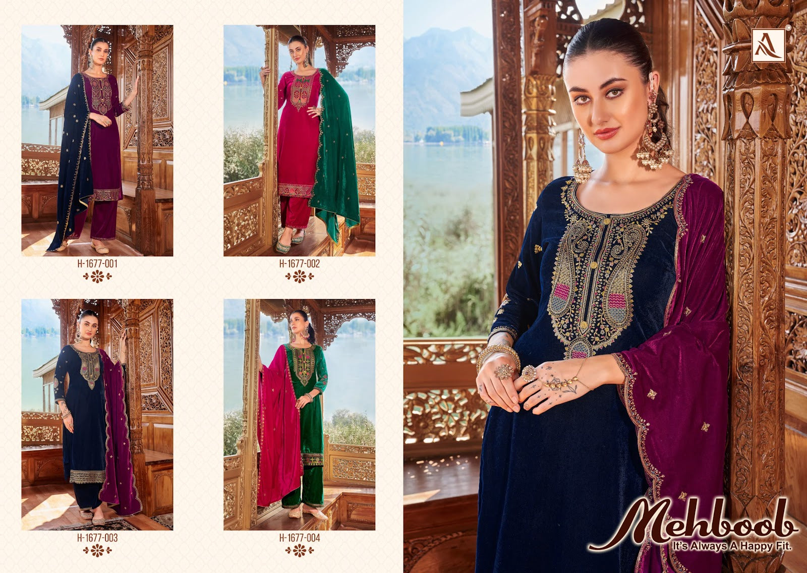 Mehboob Alok Velvet Suits Wholesale