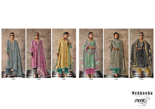 Mehbooba Kimora Heer Muslin Pant Style Suits Exporter Ahmedabad