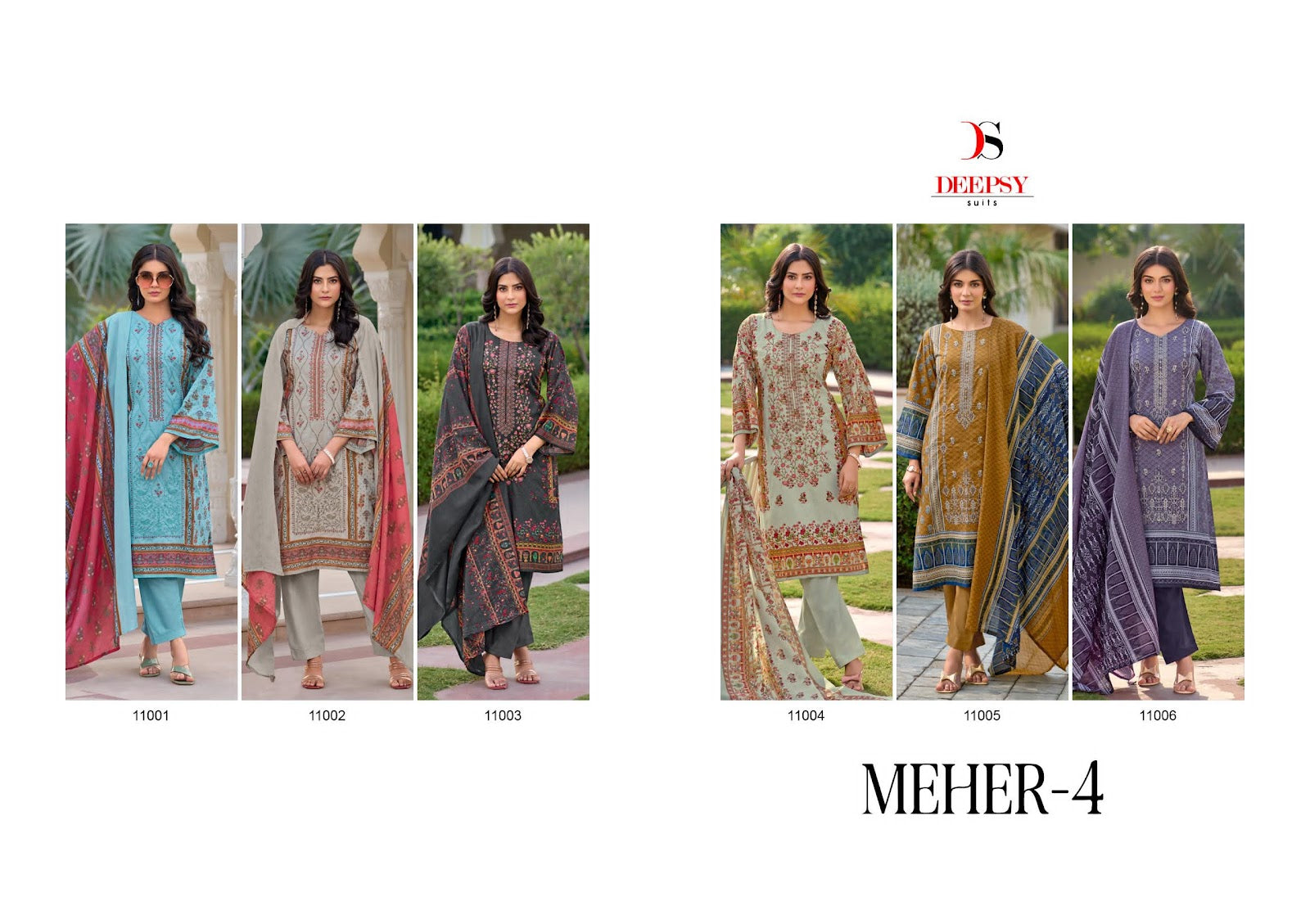Meher 4 Deepsy Pure Cotton Karachi Salwar Suits Exporter India
