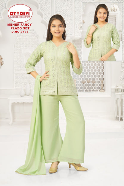 Meher Dn 9136 Dt Devi Georgette Girls Indowestern Pair Supplier Ahmedabad