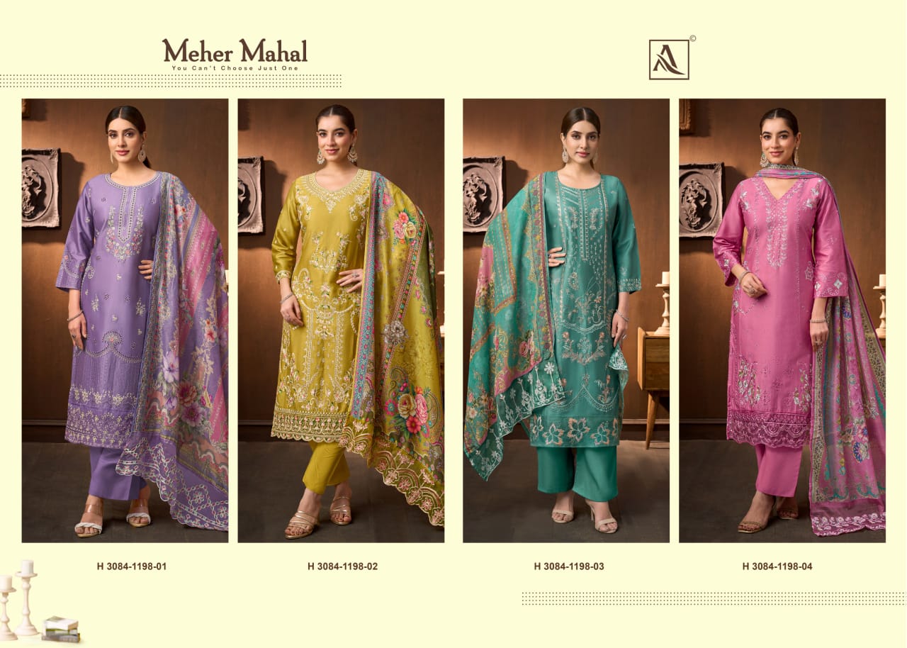 Meher Mahal Alok Zam Cotton Karachi Salwar Suits Wholesaler India