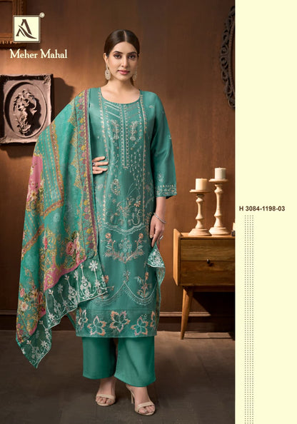 Meher Mahal Alok Zam Cotton Karachi Salwar Suits Wholesaler India