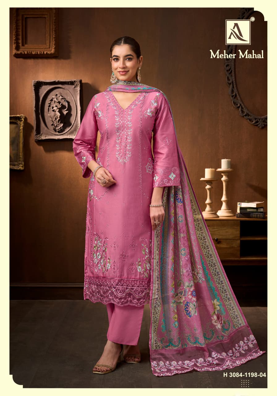 Meher Mahal Alok Zam Cotton Karachi Salwar Suits Wholesaler India