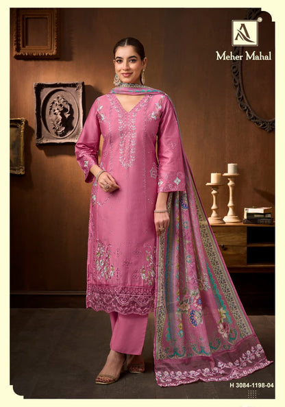 Meher Mahal Alok Zam Cotton Karachi Salwar Suits Wholesaler India