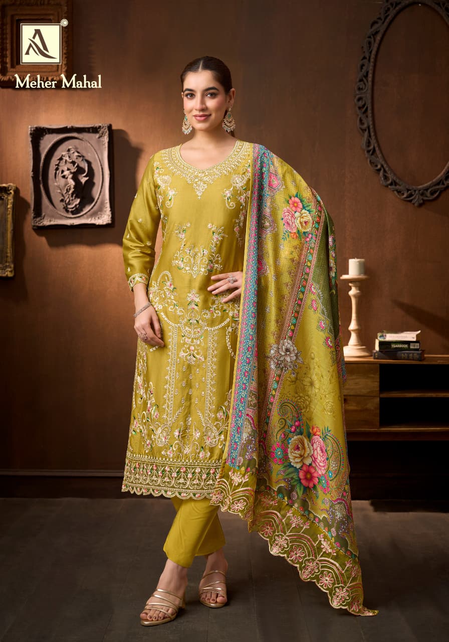 Meher Mahal Alok Zam Cotton Karachi Salwar Suits Wholesaler India