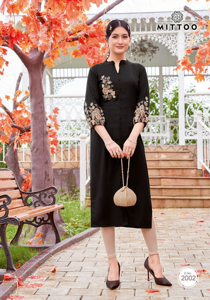Meher Mittoo Rayon A-Line Kurti Supplier Ahmedabad