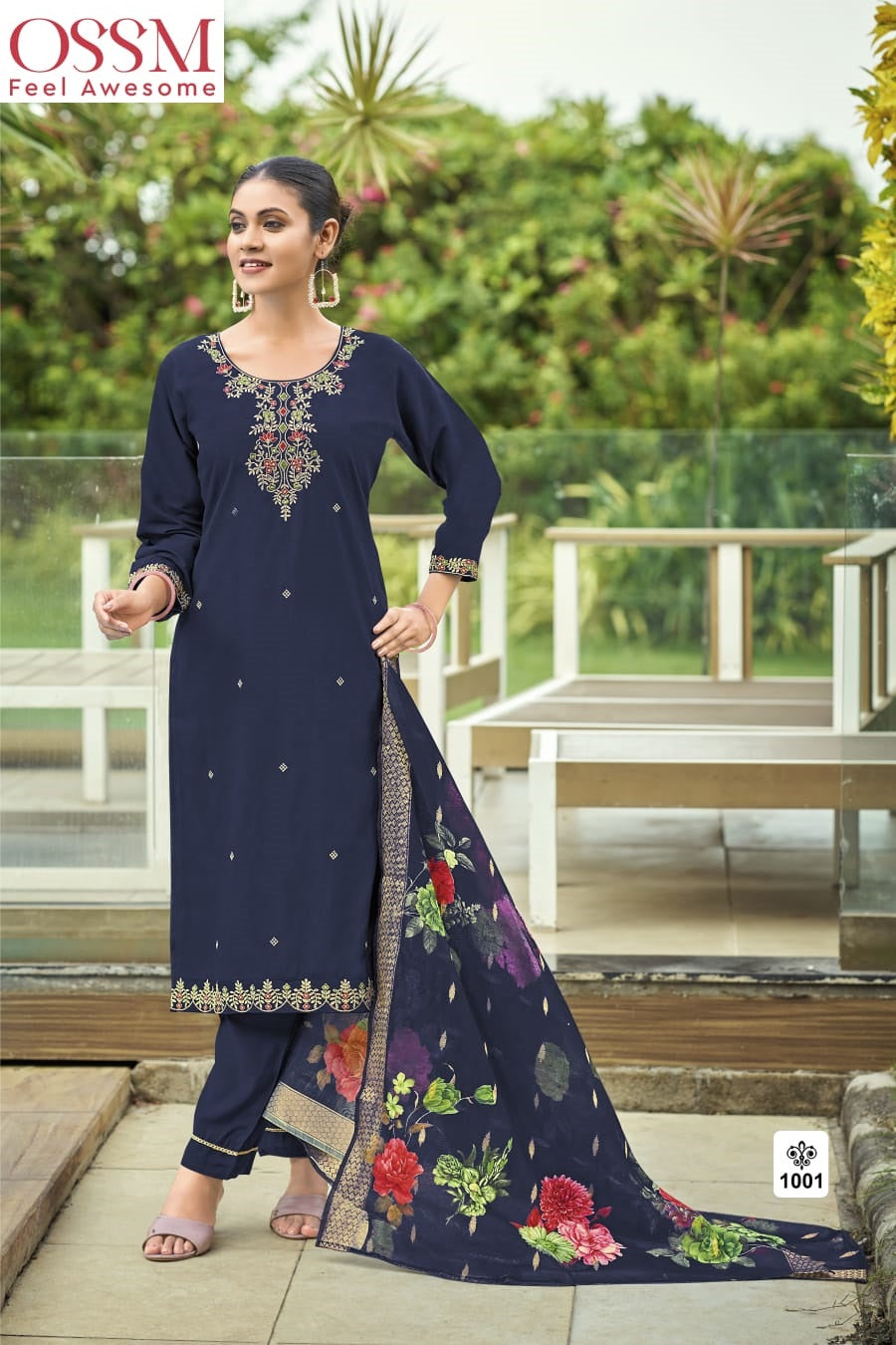 Meher Ossm Roman Silk Readymade Pant Style Suits Supplier India