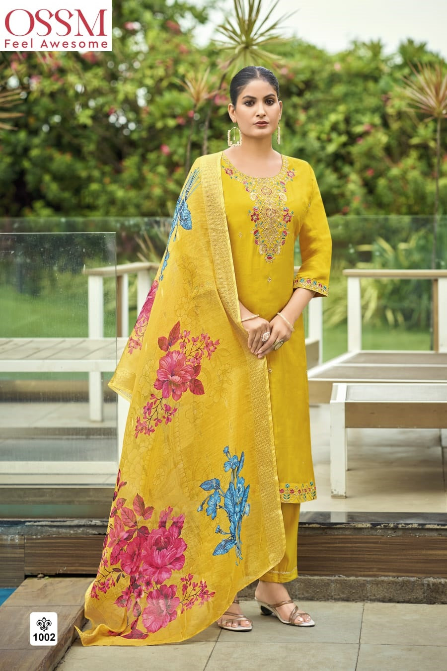 Meher Ossm Roman Silk Readymade Pant Style Suits Supplier India