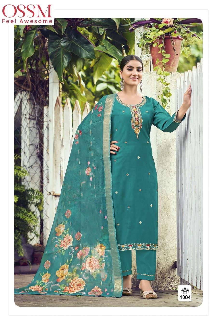 Meher Ossm Roman Silk Readymade Pant Style Suits Supplier India
