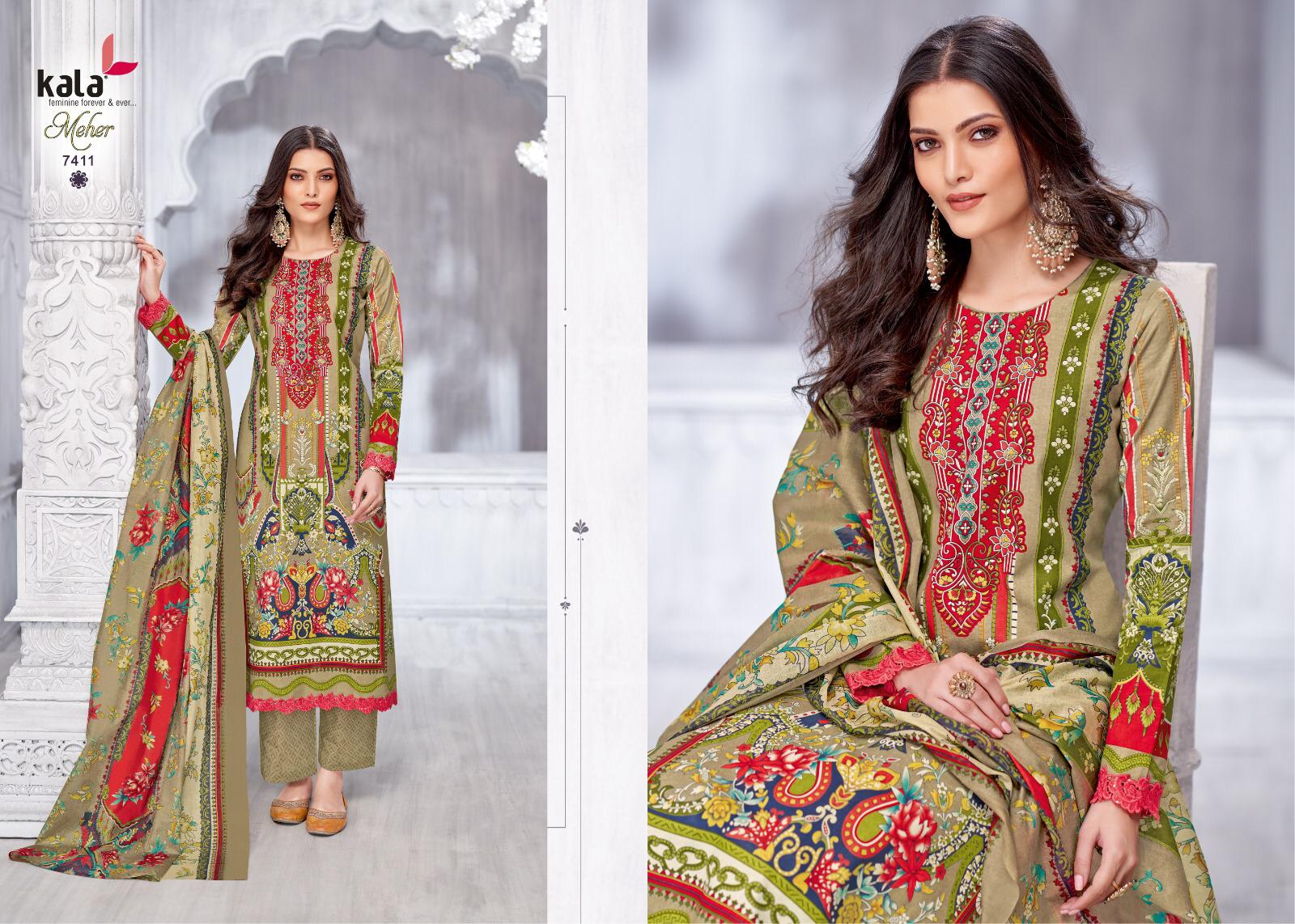 Meher Vol 11 Kala Pure Cotton Karachi Salwar Suits Supplier Gujarat