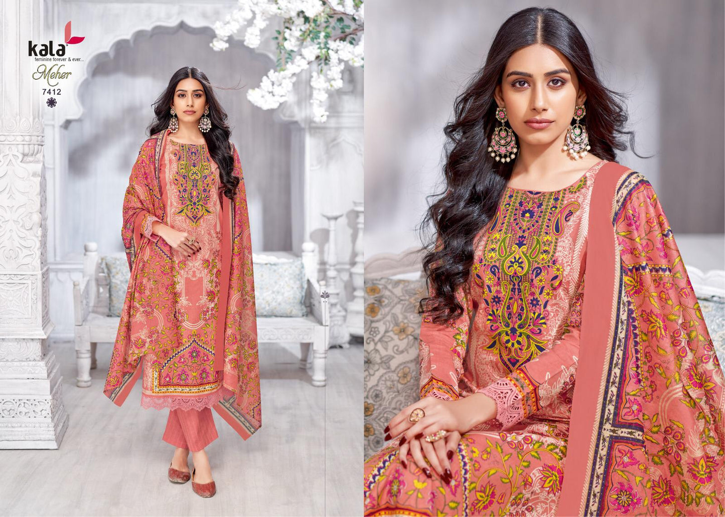 Meher Vol 11 Kala Pure Cotton Karachi Salwar Suits Supplier Gujarat