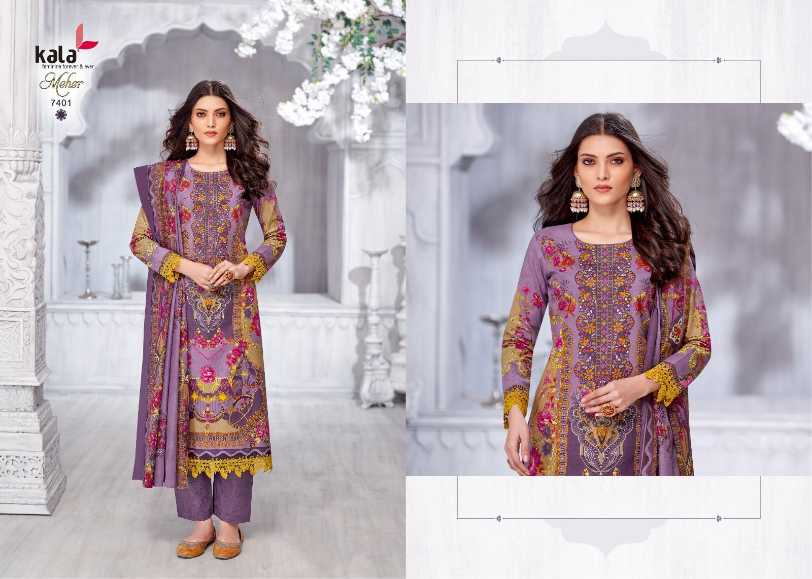 Meher Vol 11 Kala Pure Cotton Karachi Salwar Suits Supplier Gujarat