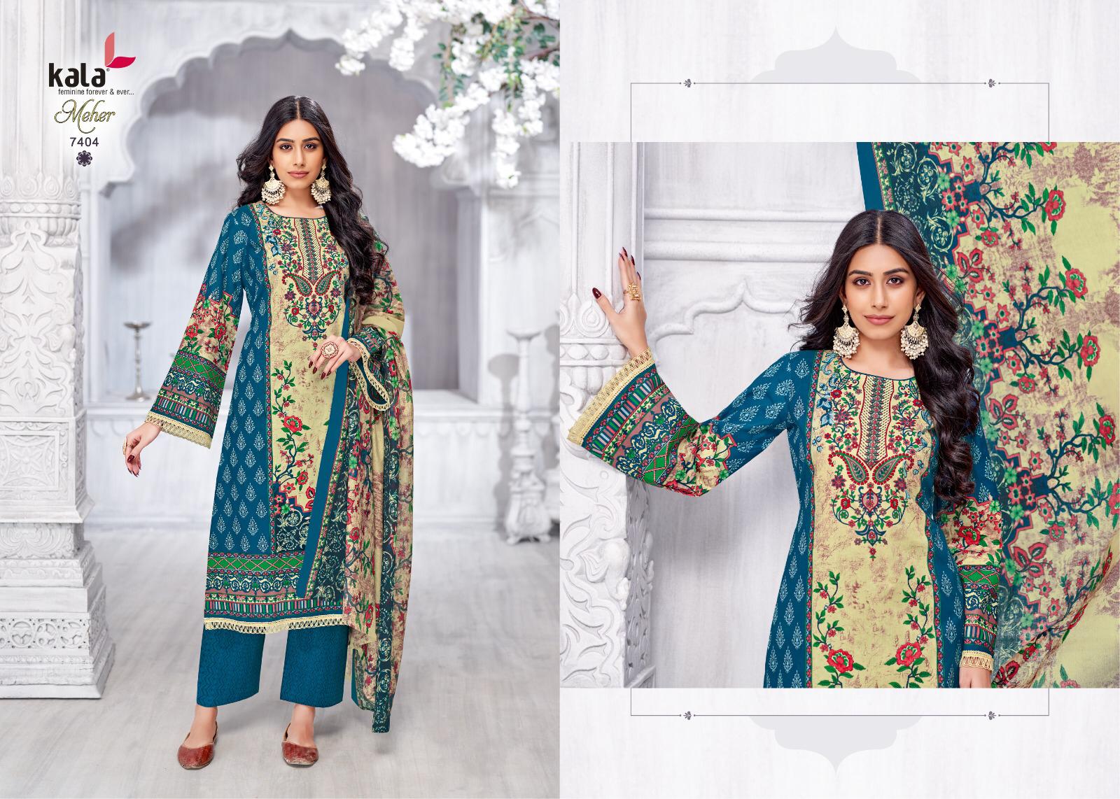 Meher Vol 11 Kala Pure Cotton Karachi Salwar Suits Supplier Gujarat