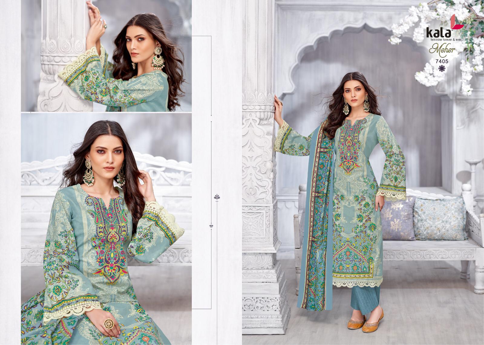 Meher Vol 11 Kala Pure Cotton Karachi Salwar Suits Supplier Gujarat