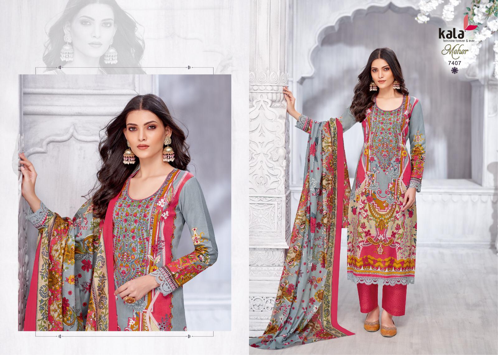 Meher Vol 11 Kala Pure Cotton Karachi Salwar Suits Supplier Gujarat