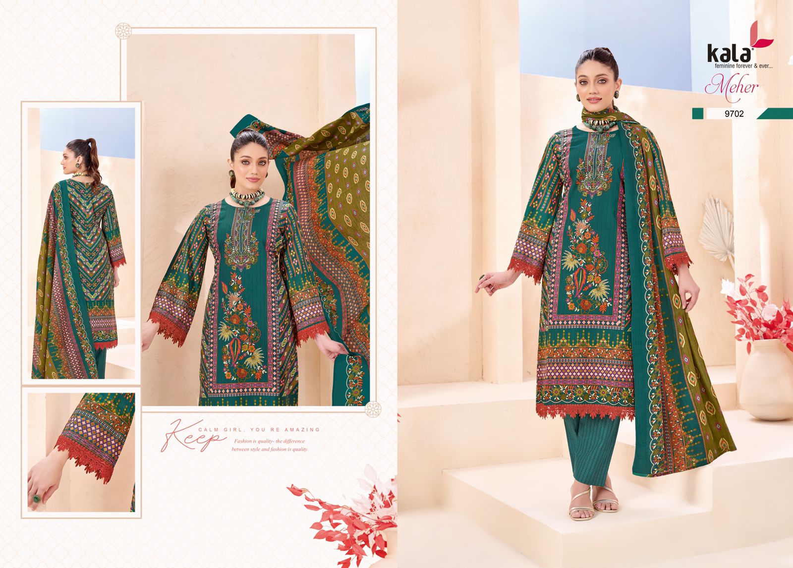 Meher Vol 12 Kala Mix Cotton Karachi Salwar Suits Wholesale Rate