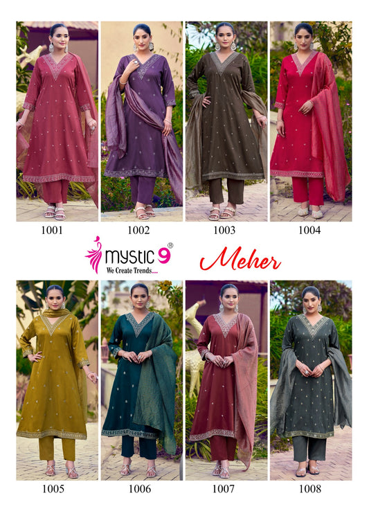 Meher Vol 1 Mystic 9 Gaji Silk Readymade Anarkali Suits Manufacturer