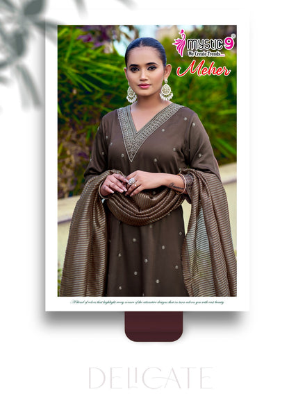 Meher Vol 1 Mystic 9 Gaji Silk Readymade Anarkali Suits Manufacturer