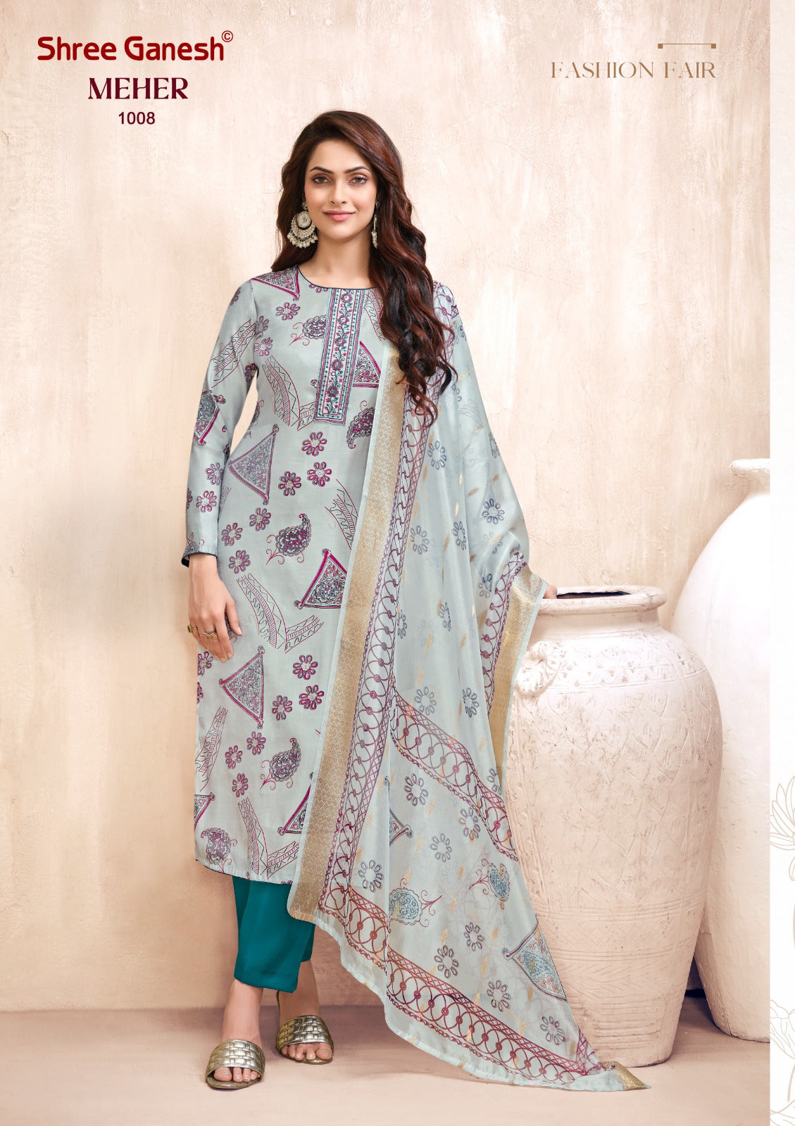 Meher Vol 1 Shree Ganesh Roman Readymade Pant Style Suits Wholesale Rate